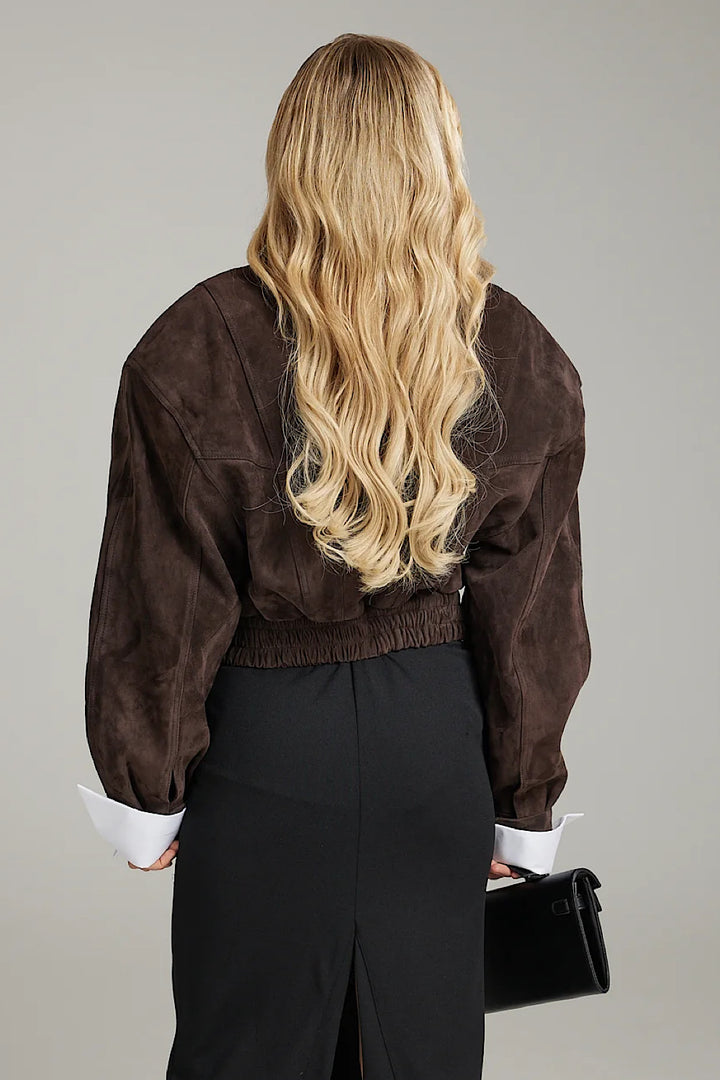 Sereline Suede Jacket Chocolate