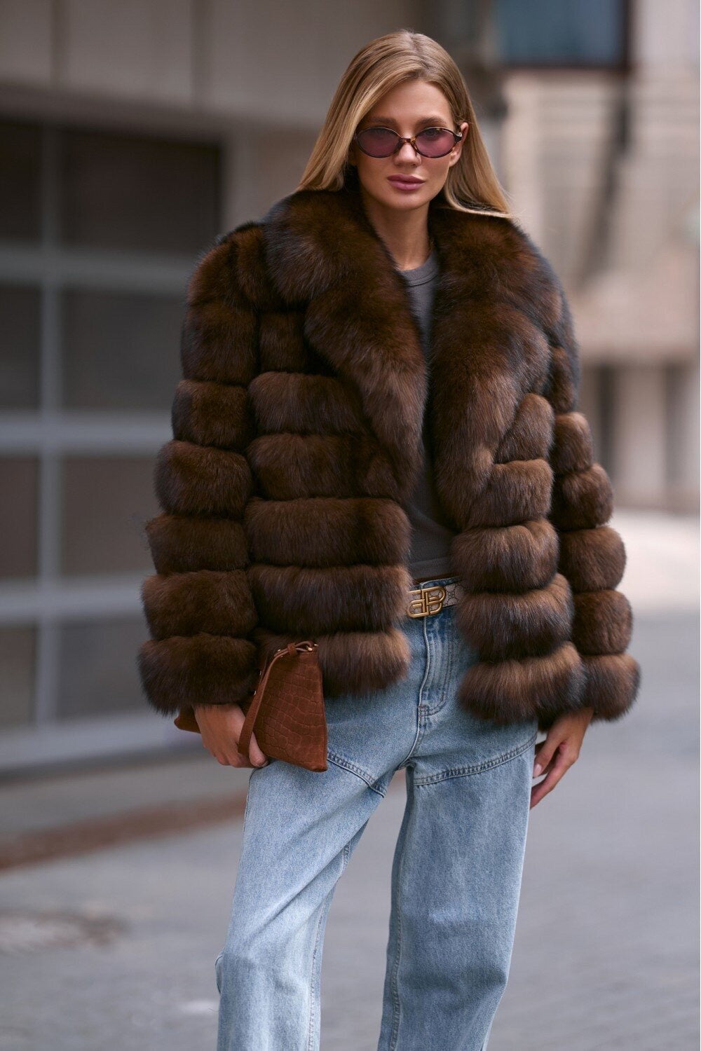 Cappotto di pelliccia Ramona Fox CASTAGNA