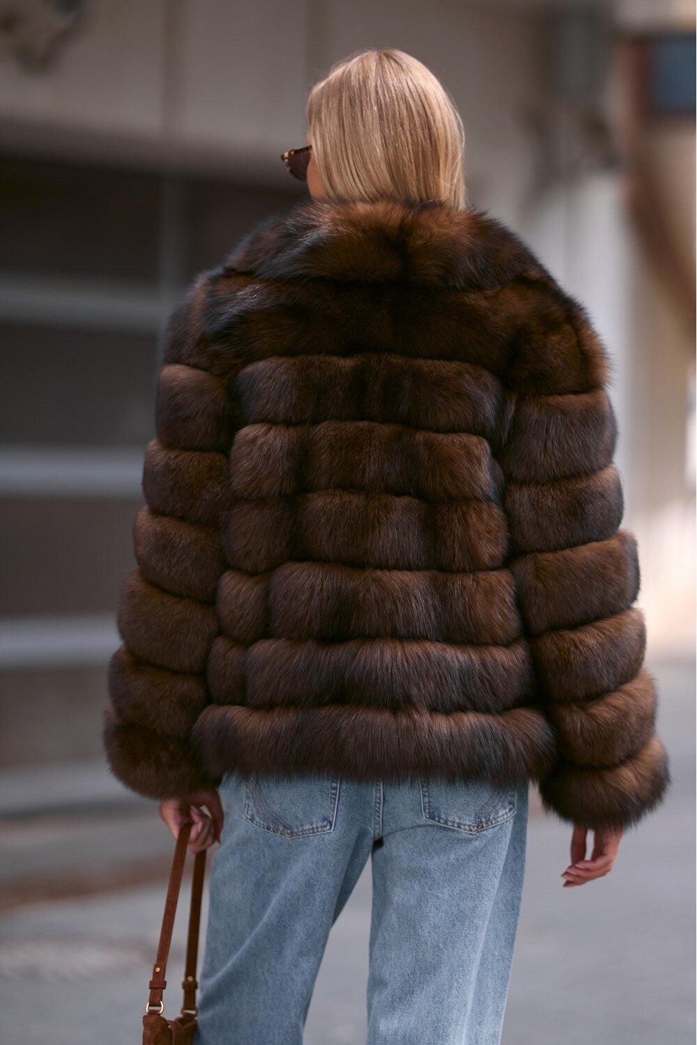 Cappotto di pelliccia Ramona Fox CASTAGNA