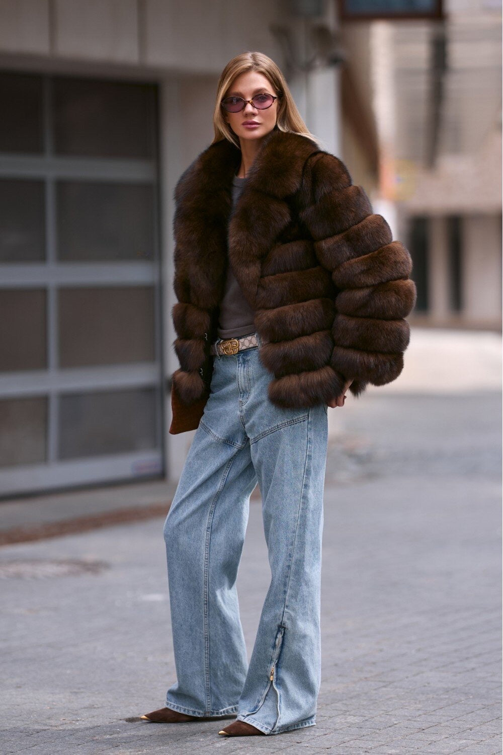 Cappotto di pelliccia Ramona Fox CASTAGNA