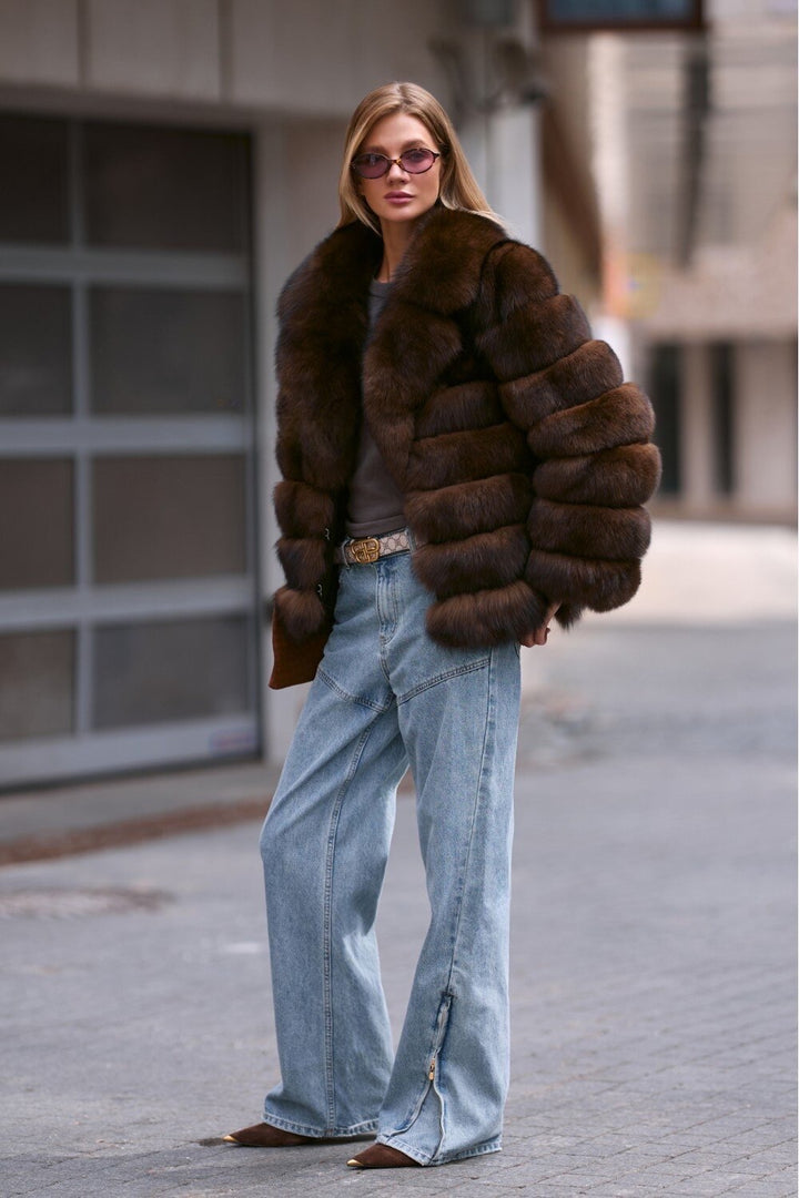 Cappotto di pelliccia Ramona Fox CASTAGNA