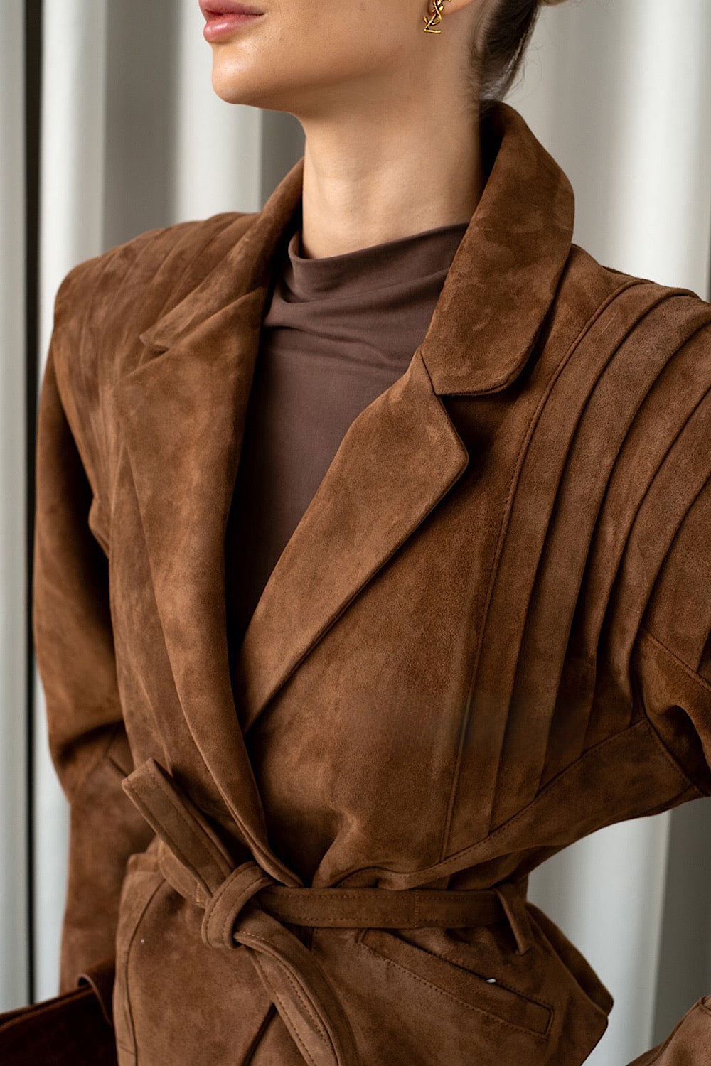 LIVIA Suede Jacket Saddle