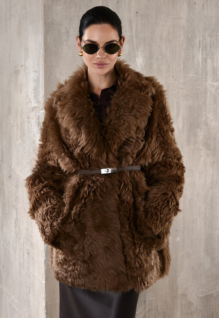 ADRIE Shearling Coat CHESNUT