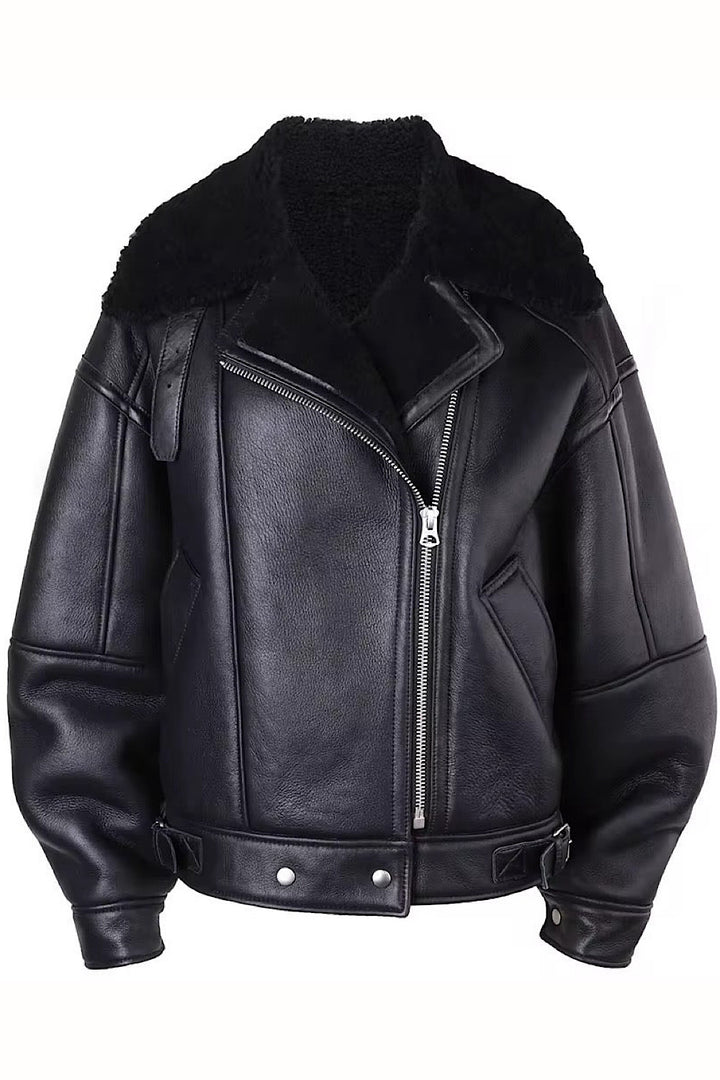 NELA Sheepskin Jacket Black