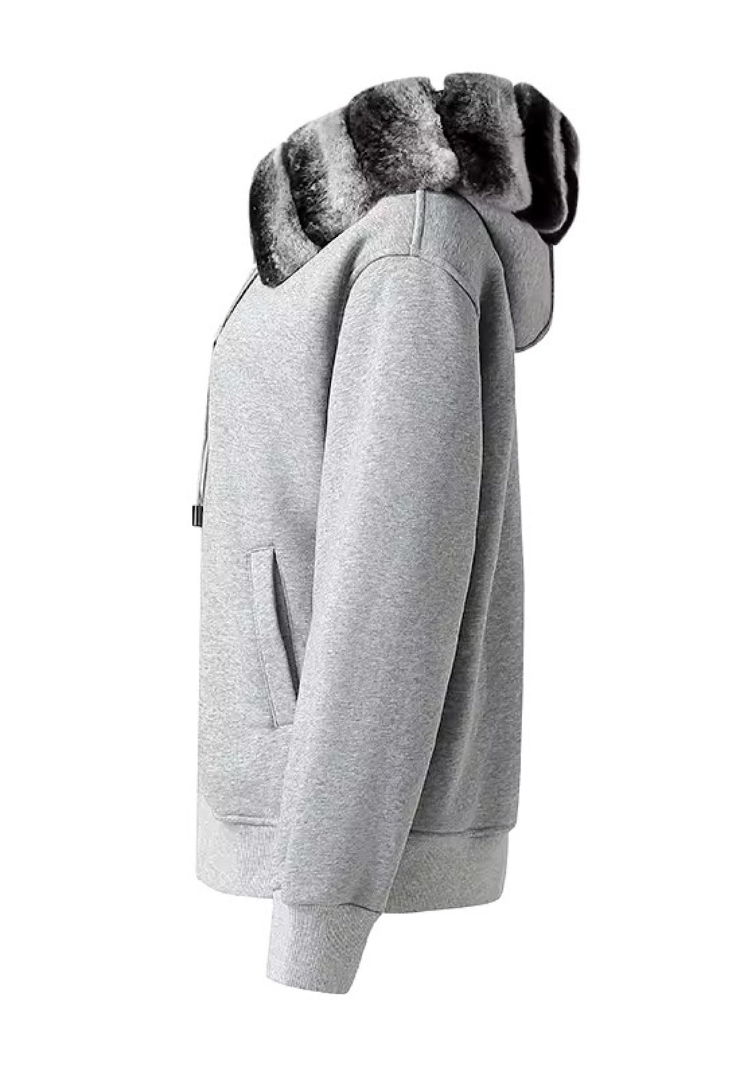 Stylish winter hoodie crafted from genuine Rex Rabbit fur, designed with a detachable lining for easy maintenance and warmth.