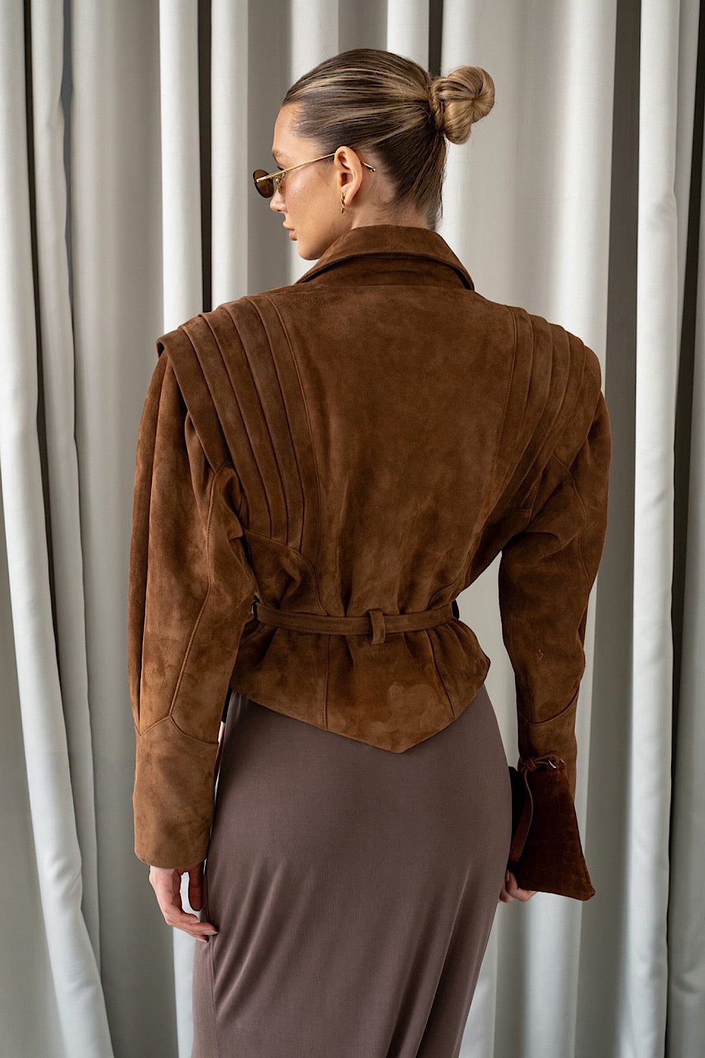 LIVIA Suede Jacket Saddle