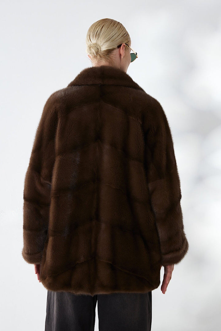Sade Mink Fur Coat Cacao