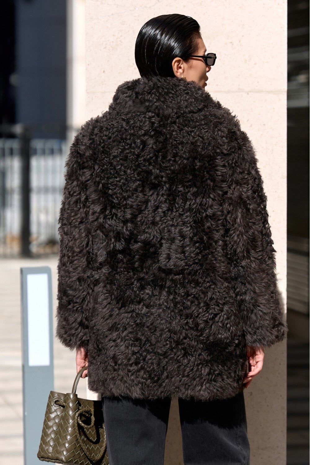 Cappotto Midi in Pelliccia di Agnello GABRIELLE