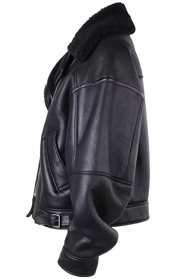 NELA Sheepskin Jacket Black