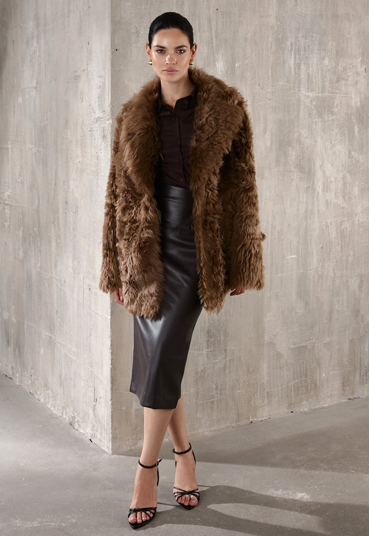 ADRIE Shearling Coat CHESNUT