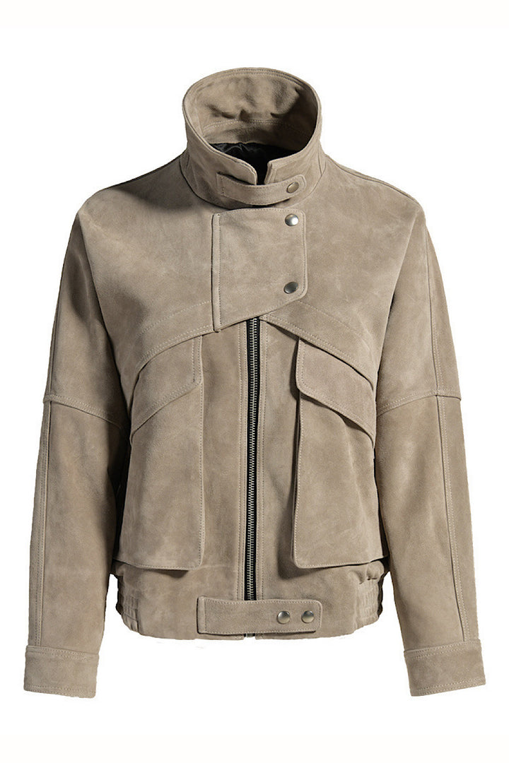 ODETTE Suede Jacket Nebbia