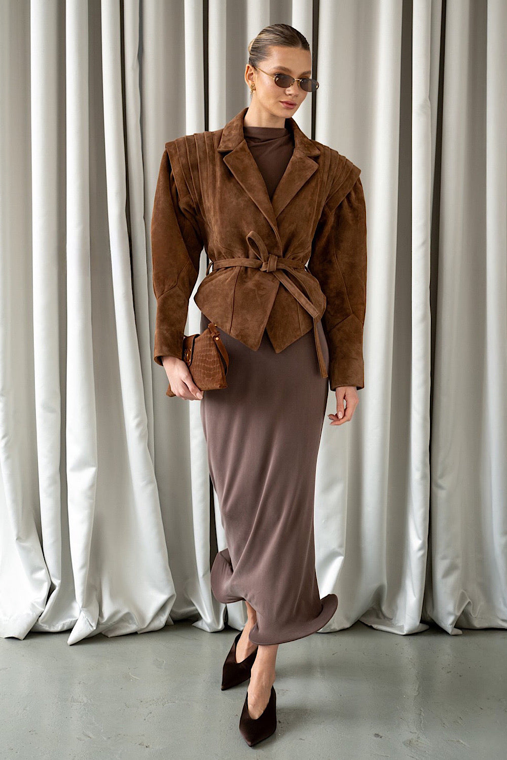 LIVIA Suede Jacket Saddle