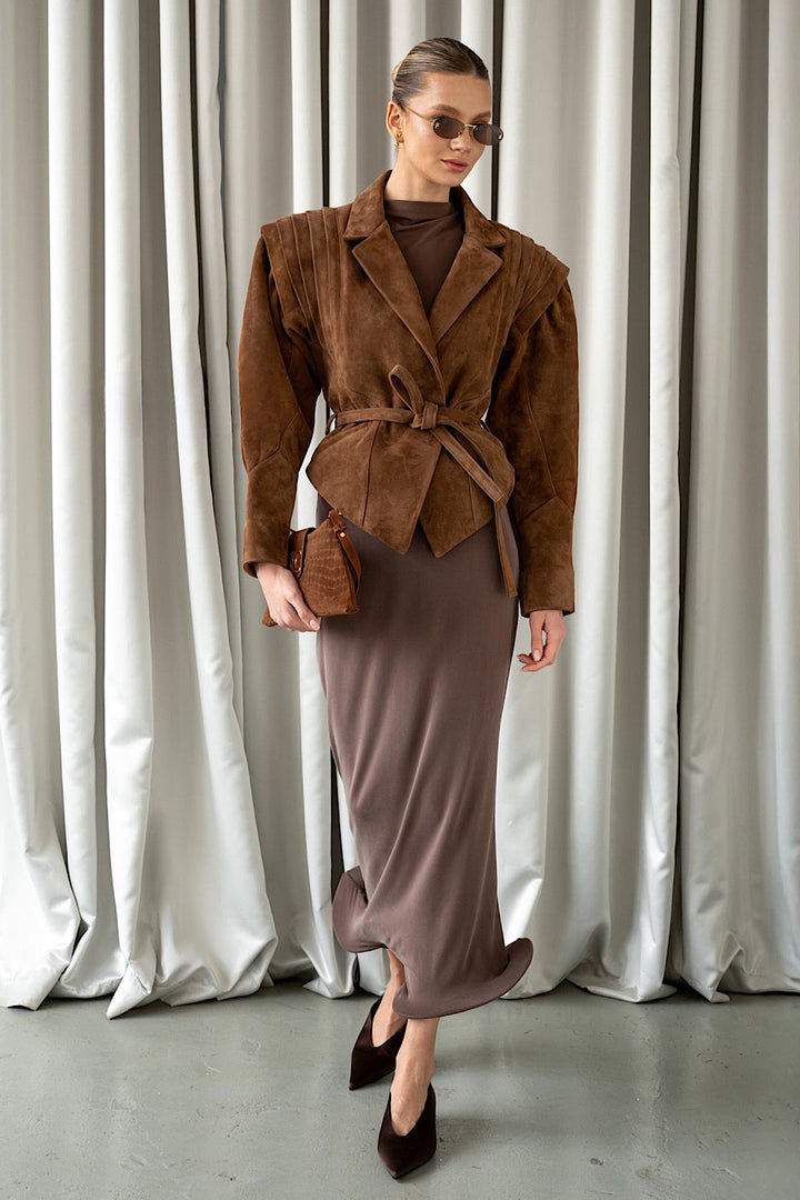LIVIA Suede Jacket Saddle