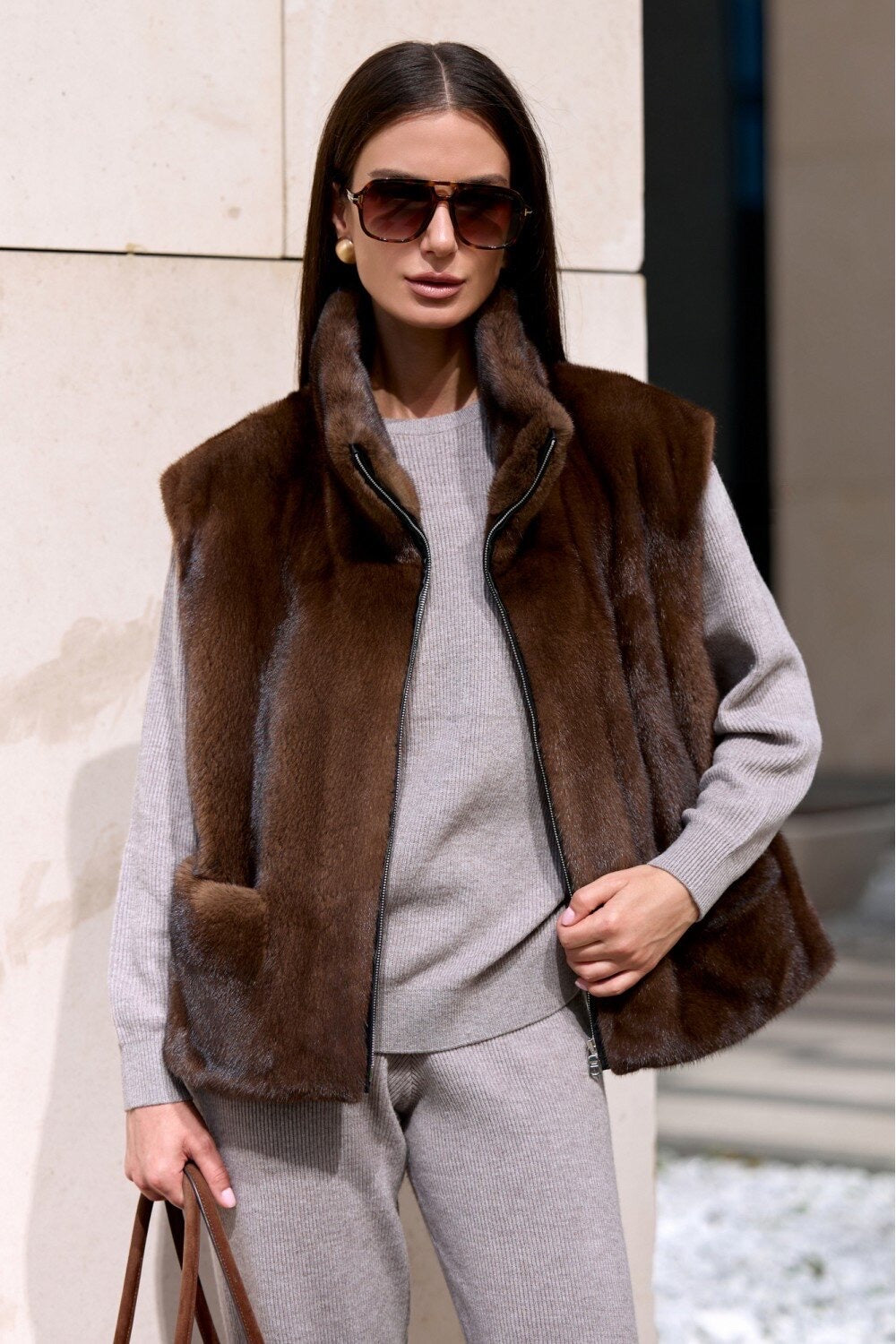 Gilet in pelliccia di visone Angelina