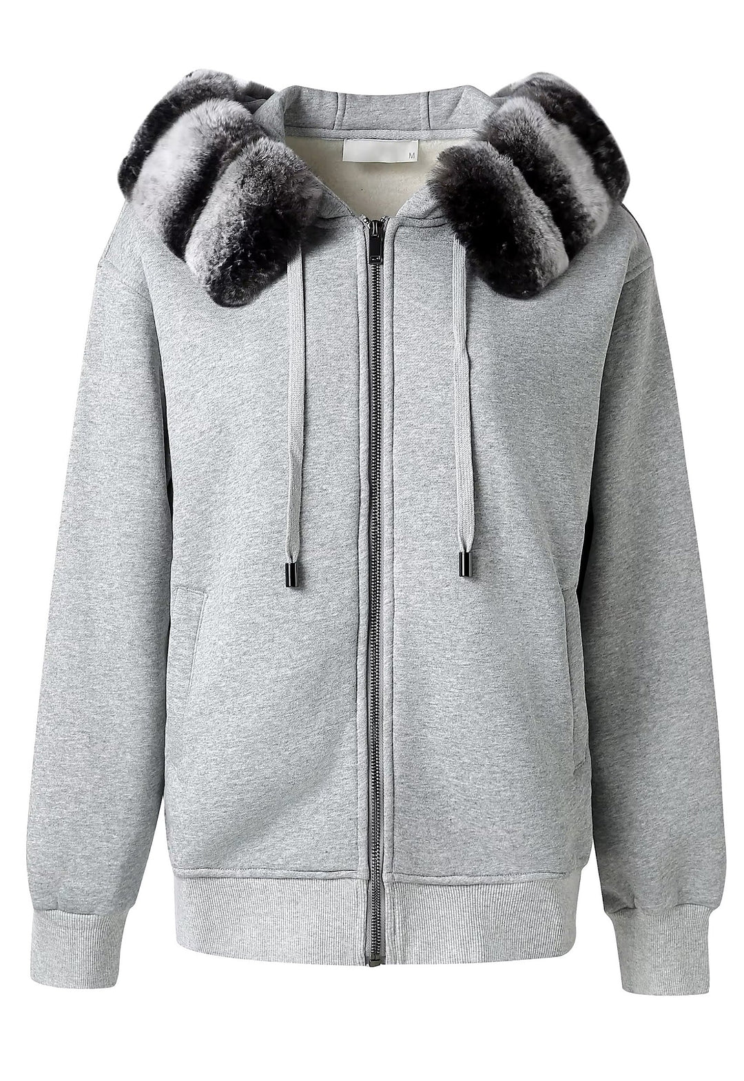 Luxurious Rex Rabbit Hoodie made from ultra-soft fur, featuring a detachable fur lining and front zip for versatile winter wear.