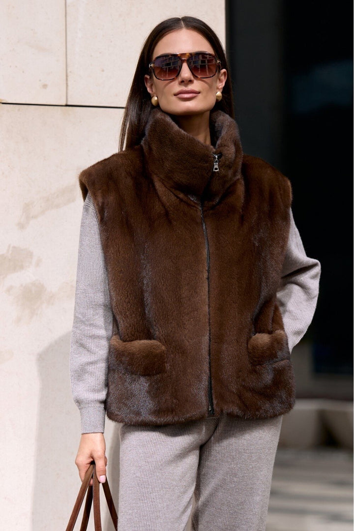 Gilet in pelliccia di visone Angelina