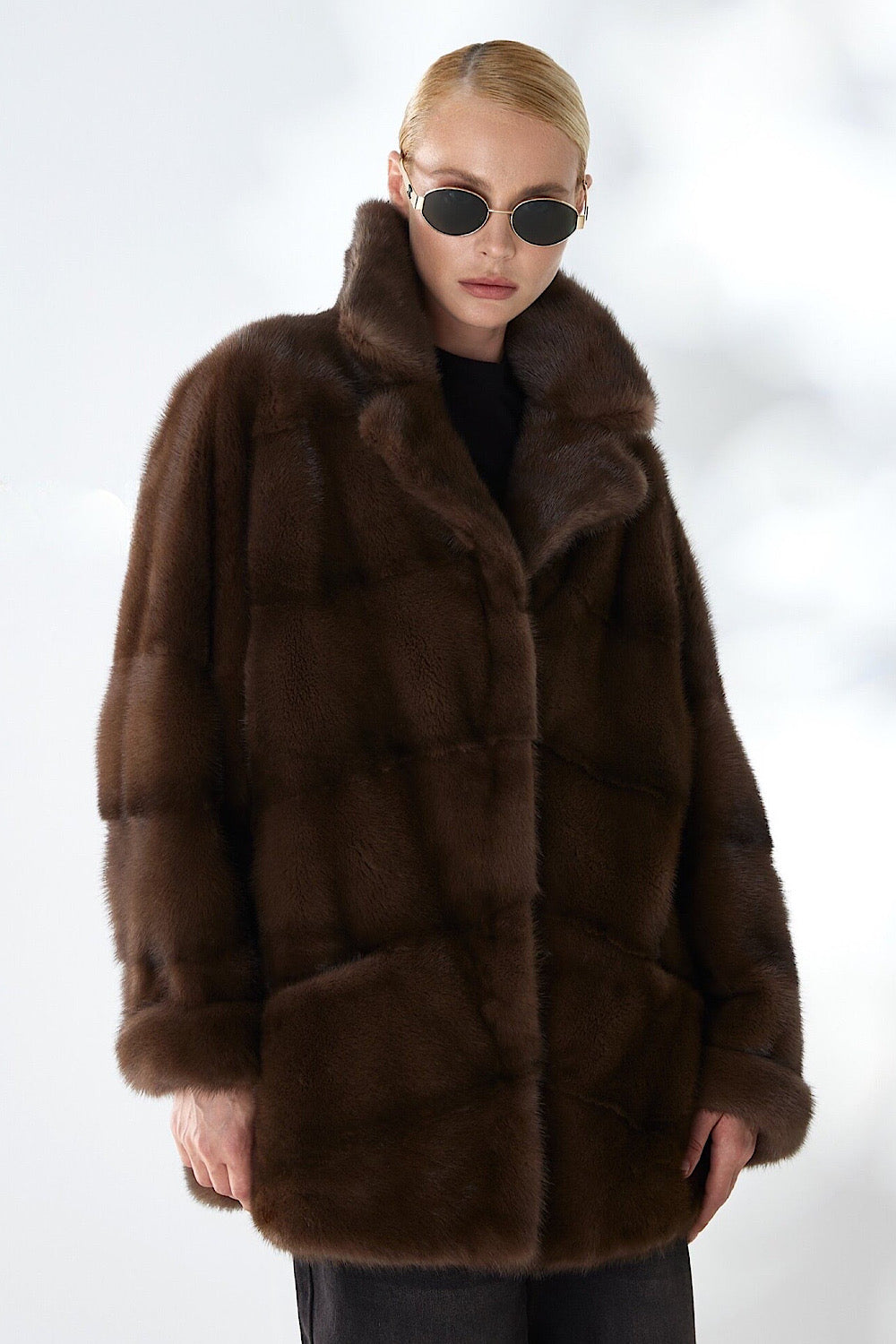 Sade Mink Fur Coat Cacao