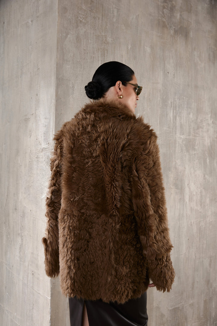 ADRIE Shearling Coat CHESNUT