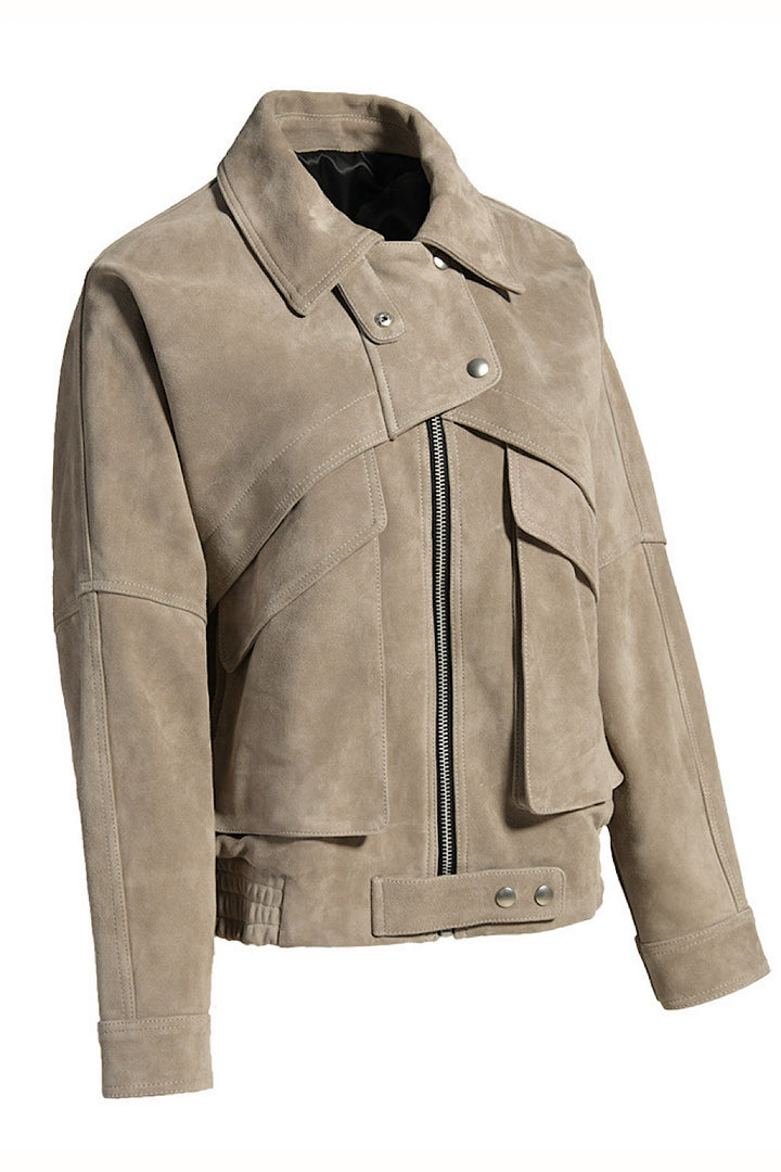 ODETTE Suede Jacket Nebbia