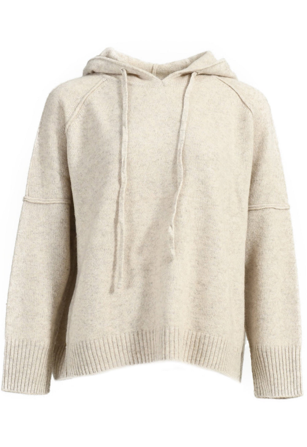 Soft cashmere hoodie with a relaxed fit, offering cozy warmth and effortless style in a minimalist design.