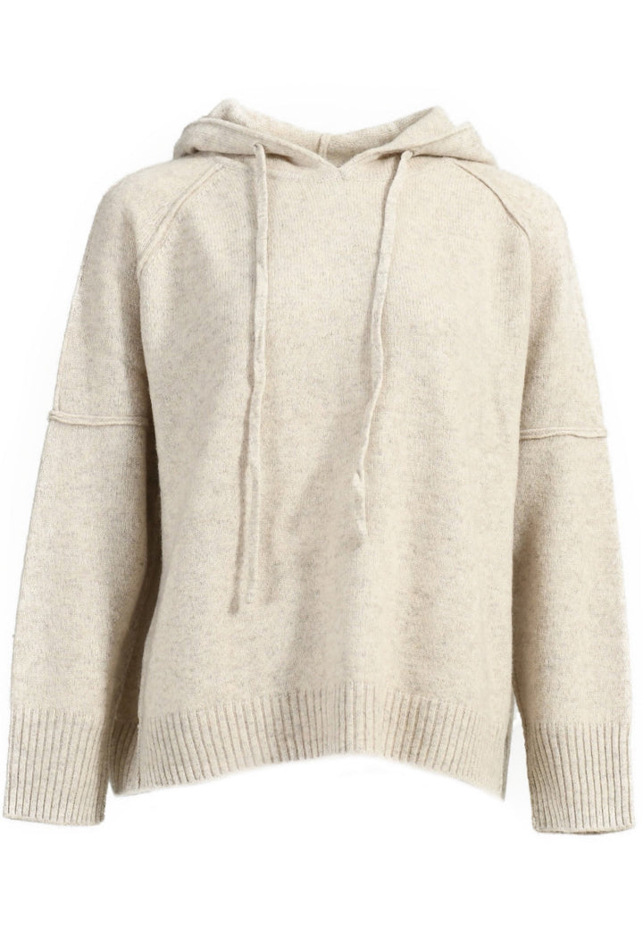 Soft cashmere hoodie with a relaxed fit, offering cozy warmth and effortless style in a minimalist design.