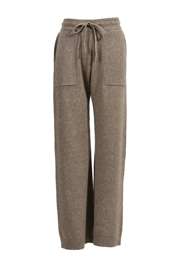 Taupe colour Cashmere Tracksuit Pants - Super Soft 100% Premium Cashmere Wool in Relaxed Fit, Perfect for Comfort and Style.