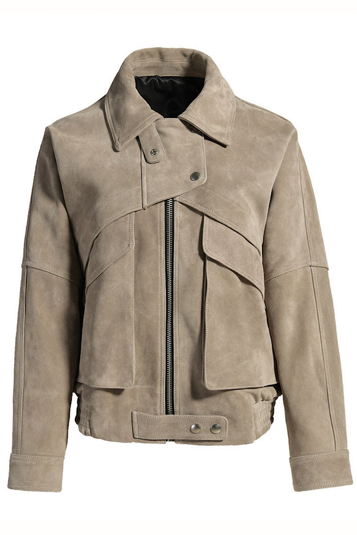 ODETTE Suede Jacket Nebbia