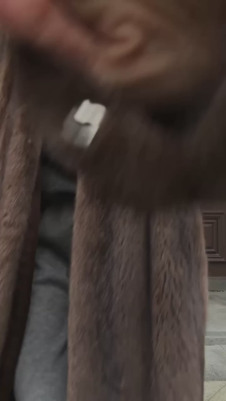 Juliet Cappotto in visone marrone scuro