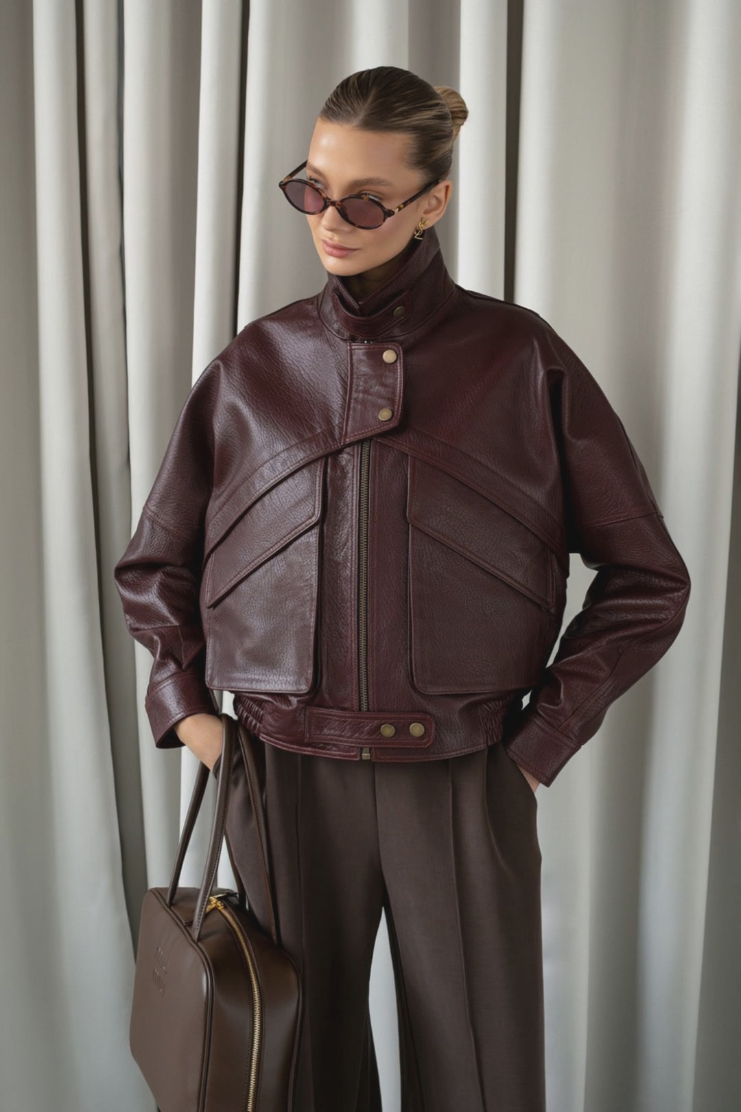 Giacca in pelle Odette