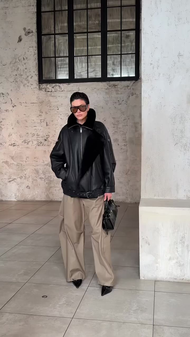 Valentina Sheepskin Jacket Black